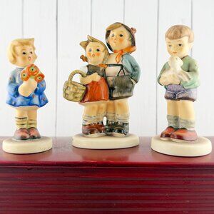 Hummel Goebel Figurines Lot of 3 - Vintage W. Germany Collectibles TMK 6 & 7